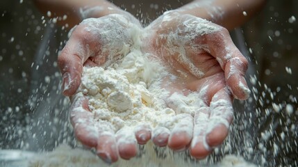 Hands Covered with Flour