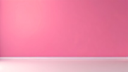 Obraz premium Empty room with natural light, pink wall and white floor. Elegant and minimalistic architecture for home and gallery design.