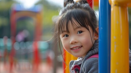 Portrait of a Smiling Child at Playground