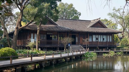 Traditional Asian House by Riverside