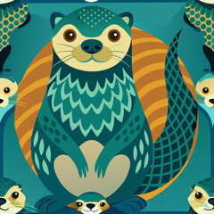 Playful Otter Logo Design - Charming and Unique Aquatic Animal Emblem