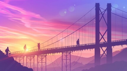 Obraz premium Sunset at Bridge