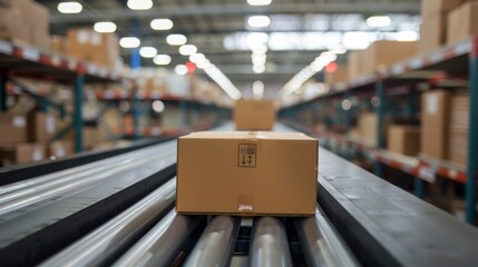 Obraz premium Warehouse Logistics and Package Conveyor