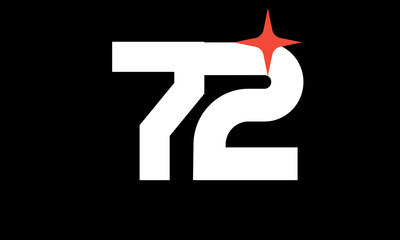 72 Star Logo Orange Modern Light Simple