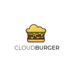 cloud burger logo design ideas for company logo or illustration