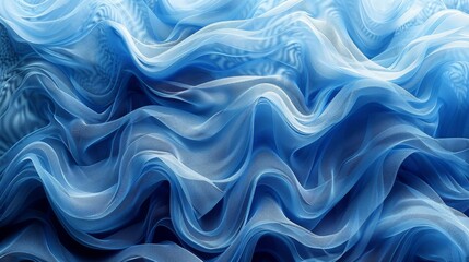 Fototapeta premium Abstract Wave-Like Blue Fabric