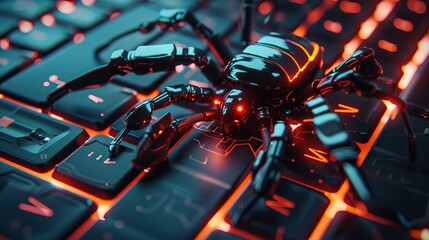 Fototapeta premium malware intrudes while using the Internet and causes problems.3d rendering