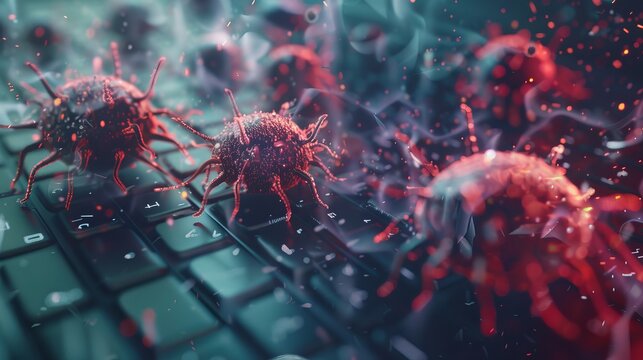 malware intrudes while using the Internet and causes problems.3d rendering