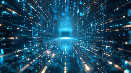Fototapeta premium Futuristic Digital Data Tunnel