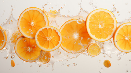 Sliced ​​Orange Slices, Abstract Image, Texture, Background for, Wallpaper, Cover and Screen of Smartphone, Cell Phone, Computer, Laptop, Format 9:16 and 16:9