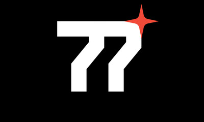 77 Star Logo Orange Modern Light Simple