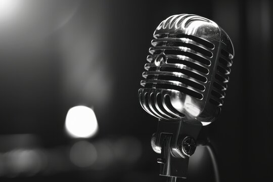 Microphone - Vintage Retro Mic for Old-School Sound Recording