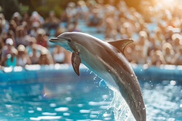 Dolphin leaping from water.