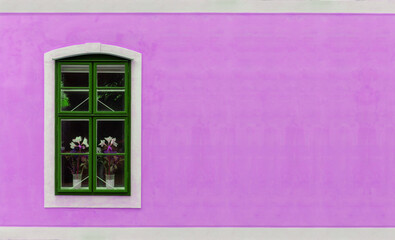 pink pre wedding Purple window bagrund , Modern and minimal house window for exterior design decoration background, open office glass window frame, coller full , 