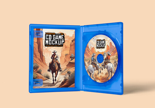 Standing CD Game Box Mockup