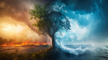 Enviroment  Climate Change Extreme Weather Dramatic images of extreme weather events, such as hurricanes, floods, and wildfires