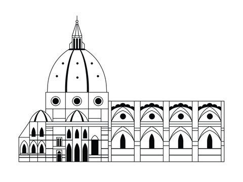 recommend clip art: Travel Italy Icon with Santa Maria del Fiore