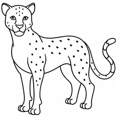 cheetah in which kids can color blind silhouette illustration