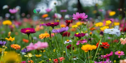 Fototapeta premium Colorful Wildflower Meadow in Bloom