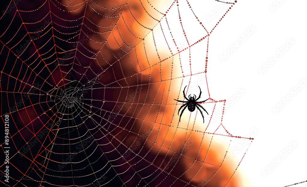 Canvas Prints spider and web background for halloween design