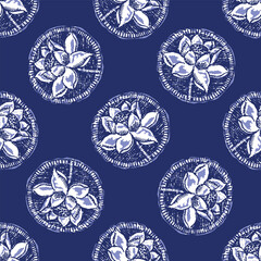 Indigo blue to dye effect abstract vector seamless pattern background. Modern masculine bold graphic bandana design for block print hand craft trend. 