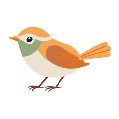 Cute bird. Flat vector illustration isolated on white background.