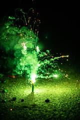 Detailed green firework