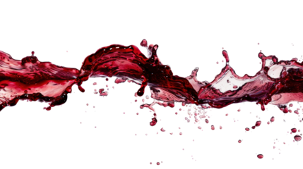 Dynamic splash of red liquid captured in motion against a black background. Perfect for creative design elements and advertising.