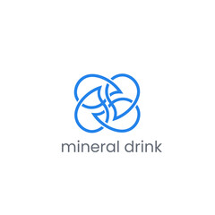 Abstract Water Drop Logo Design vector illustration. Minimal Line and Modern Water Logo Design for Business