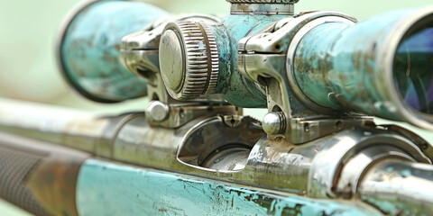 Precise & Powerful: The barrel of a rifle, in perfect focus with its scope