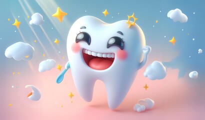 Fototapeta premium Primary teeth are a child's first set of teeth that should be properly cared for.