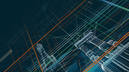Close-up of the Indian flag on a network diagram.
