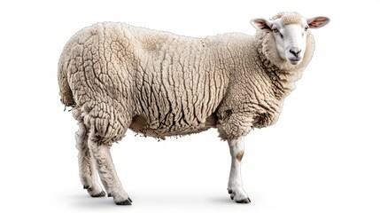 Fototapeta premium sheep photo on trasnparent background --ar 16:9 Job ID: 0b4a43d6-c28a-475a-a86b-d22535eca3e1