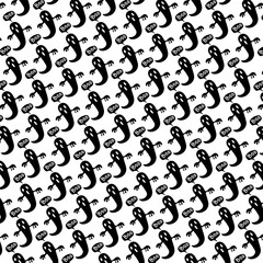 Halloween ghost seamless pattern. Black and white boo ghost vectors. Flat style design.