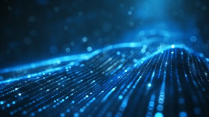 Glowing blue wave abstract background