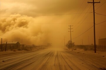 Dust storm. Day of combating sand and dust storms concept.