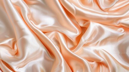 Obraz premium Light peach white silk satin fabric with gentle lines and elegant drapery.