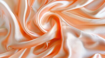 Obraz premium Light peach white silk satin fabric with gentle lines and elegant drapery.