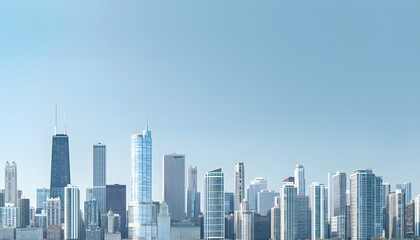 Obraz premium Chicago Skyline Under a Clear Sky