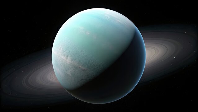 Ethereal and mysterious darkness enveloping Umbriel, one of Uranus' moons, space, moon, Umbriel, darkness, eerie