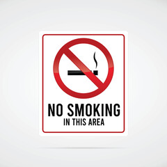 No smoking and Smoking area labels - Stock Vector Illustration