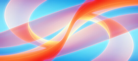 Abstract energy wave banner, vibrant translucent gradient curve background