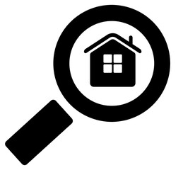 Home magnifying glass Icon Template illustration design