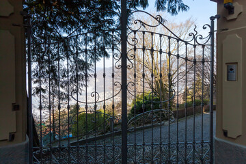 Fototapeta premium Steel Gates on park closed