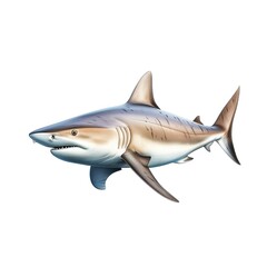 Naklejka premium Sandbar shark Carcharhinus plumbeus. thick oil paint illustrator.