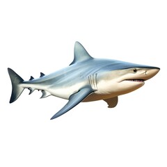 Naklejka premium Sandbar shark Carcharhinus plumbeus. thick oil paint illustrator.