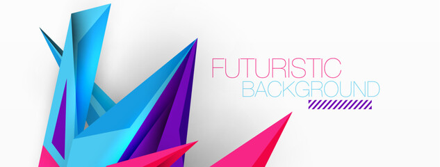 Minimal geometric abstract background. Low poly dynamic triangle design. Trendy techno business template for wallpaper, banner, background or landing