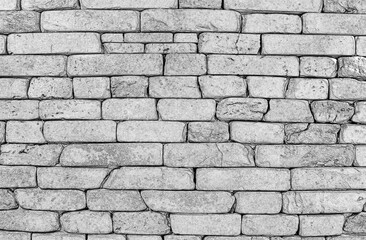 Brick wall texture. House wall pattern black and white photo, close view. Pencil sketch drawing illustration