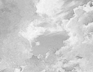 Fototapeta premium Clouds frame in the sky background, beautiful heaven photo. Hand drawn pencil sketch illustration