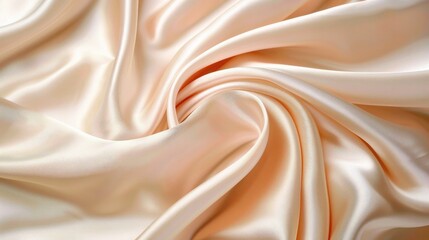 Obraz premium Pale peach beige silk satin fabric with luxury lines and soft folds.